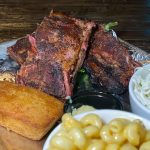 Half Rack of Ribs Combo with Cole Slaw, Mac & Cheese, and Cornbread with Honey Butter