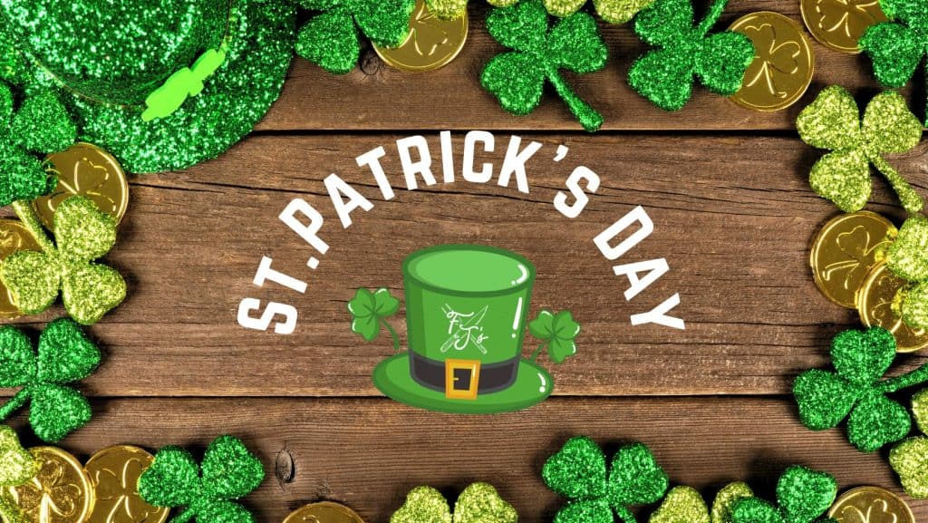 St. Patrick's Day Banner with a leprechaun hat