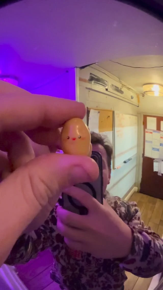 This is my happy little potato. A customer today said they came to eat because of my videos. They gave me this happy little potato to have if I’m ever sad. Thank you whomever gave this to me. I appreciate you so much!